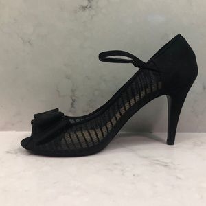 Lulu Townsend Black Sheer Heels